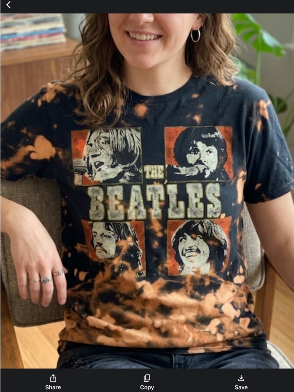 The Beatles Black & Orange Tie-Dye Short Sleeve Tee